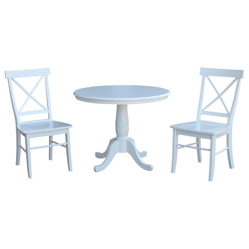 Round Top Pedestal Table with 2 Chairs C13147