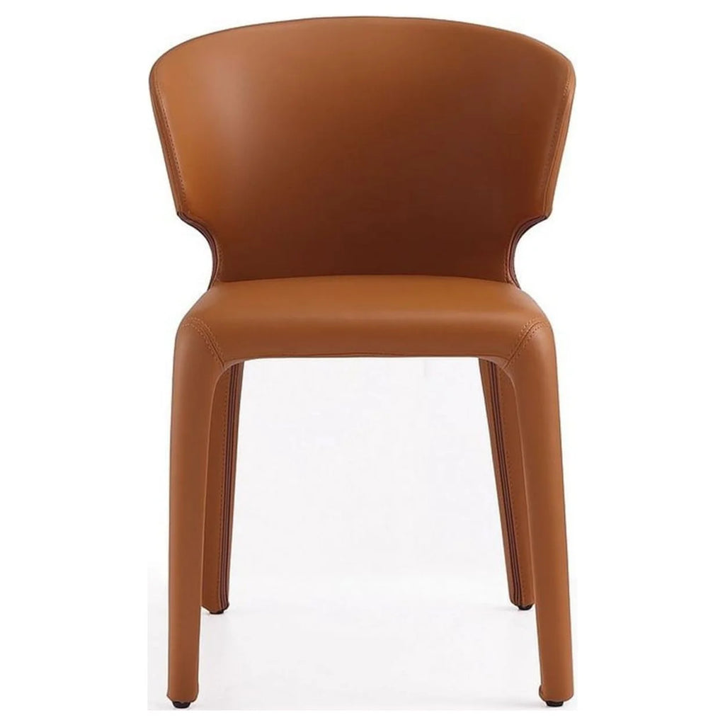 Faux Leather Dining Chair in Brown (Set of 2) J362