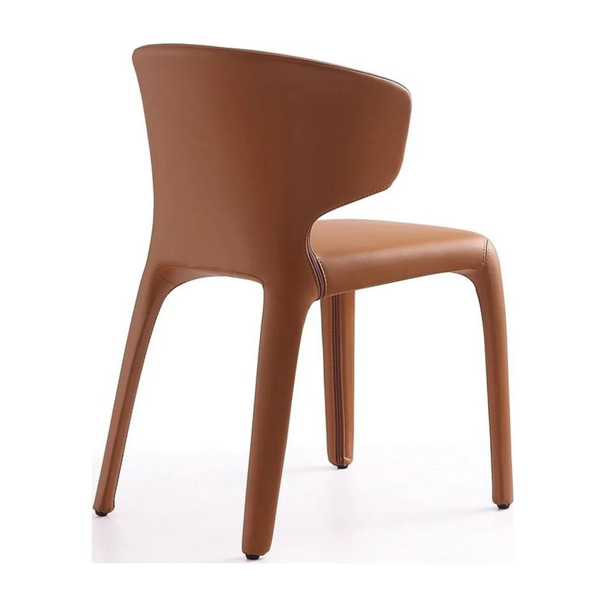 Faux Leather Dining Chair in Brown (Set of 2) J362