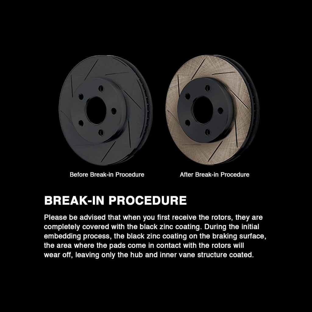 Black Zinc Slotted Brake Rotors O54799