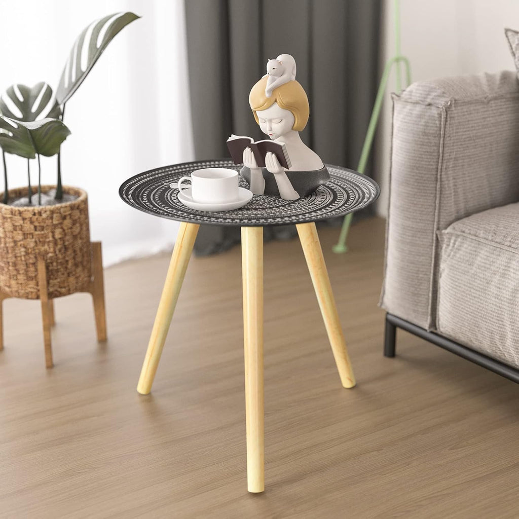 Round Wood Side Table, Pack of 2 O645