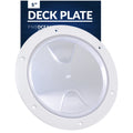 8" Marine Round Inspection Deck Plate Hatch with Detachable Clear Lid, UV-Resistant ABS White Plastic Q651639