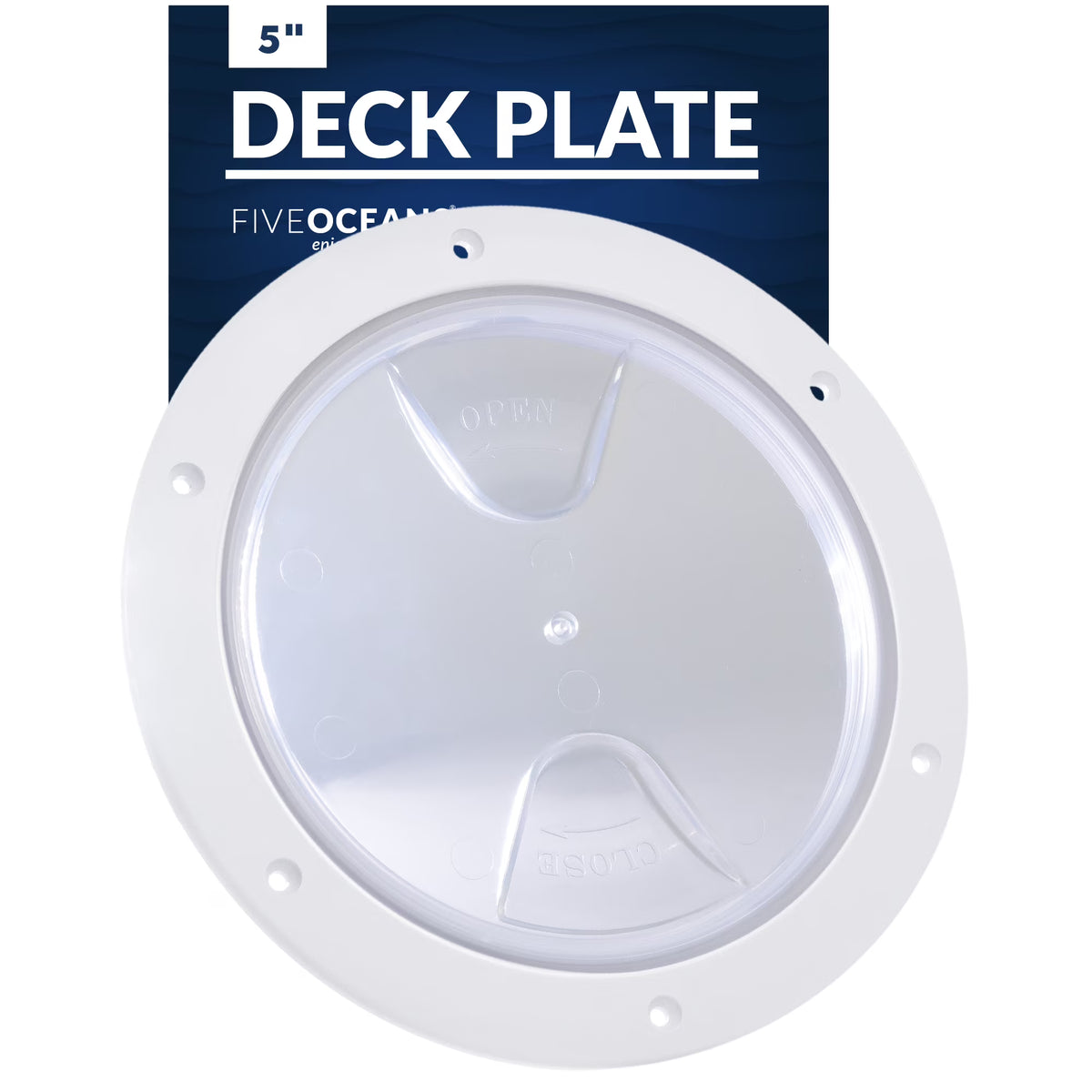 8" Marine Round Inspection Deck Plate Hatch with Detachable Clear Lid, UV-Resistant ABS White Plastic Q651639