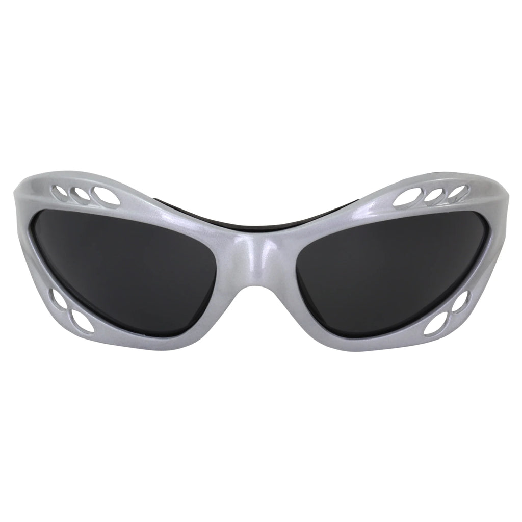 3 Pairs Padded Polarized Sunglasses with Strap, Silver & Black Frames with Smoke Lens & Black Frame with Purple Mirror Lens E51867