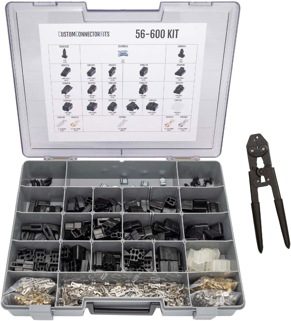 Automotive Electrical Connectors 600 Piece Kit with Crimp Tool L702360