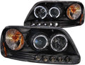 Projector Headlight Set with LED Halo Black E814
