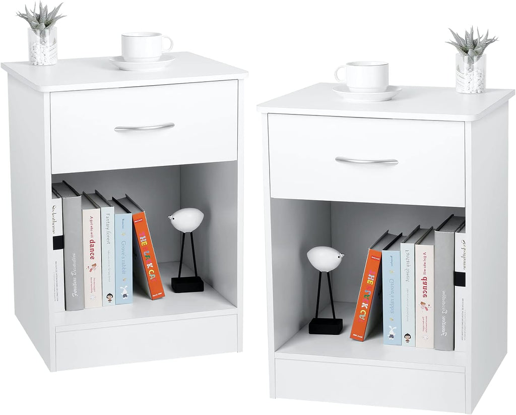 Black Nightstand with Drawers Q140506