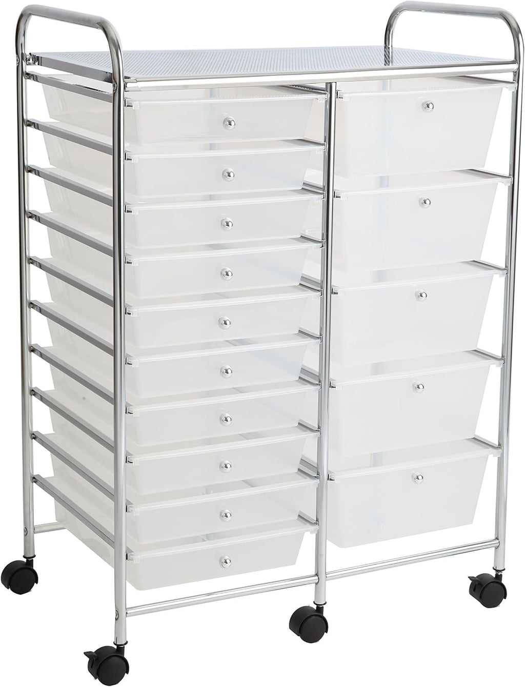 15 Drawer Semi-Transparent White Rolling Storage Cart Y893