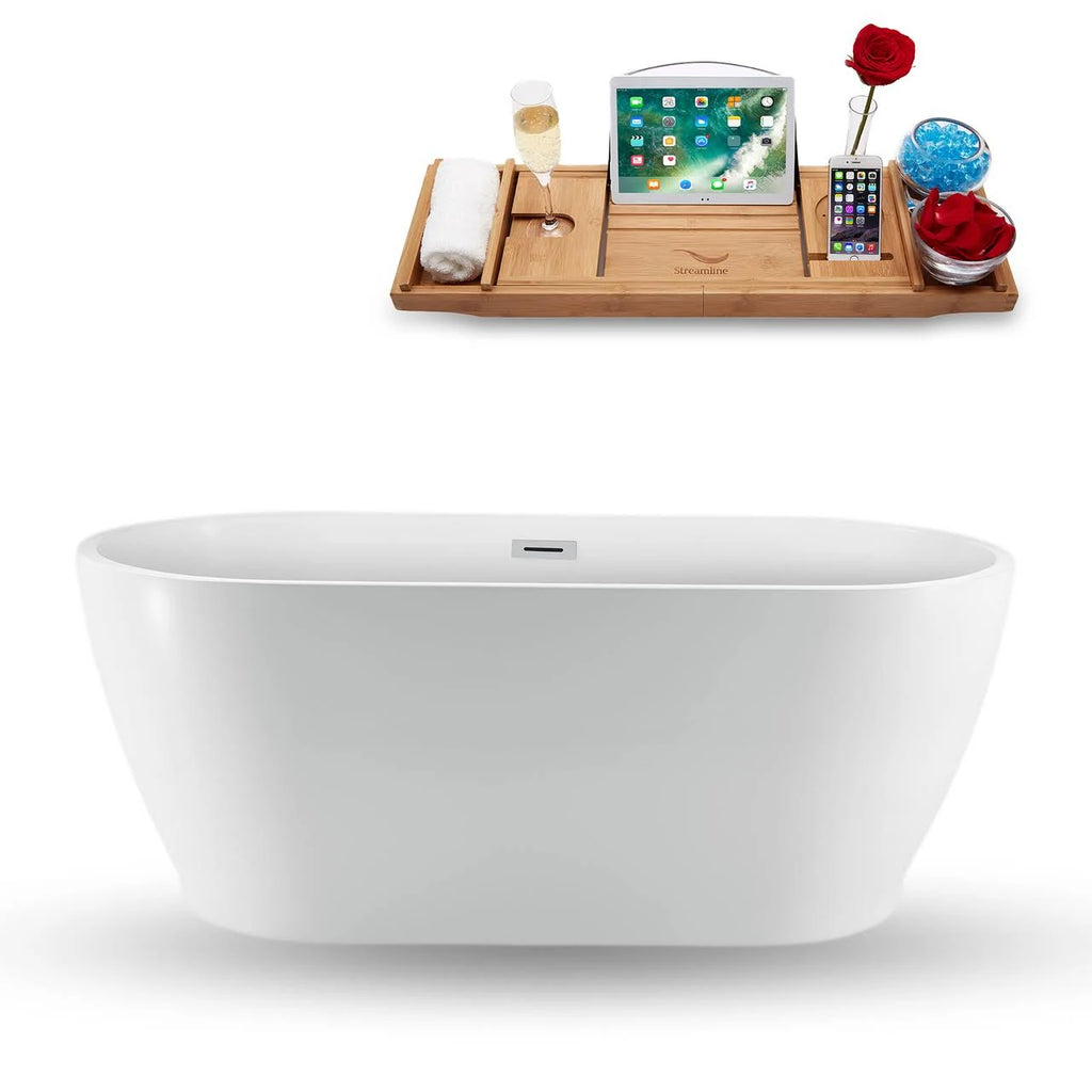 Freestanding Tub and Tray in White B256
