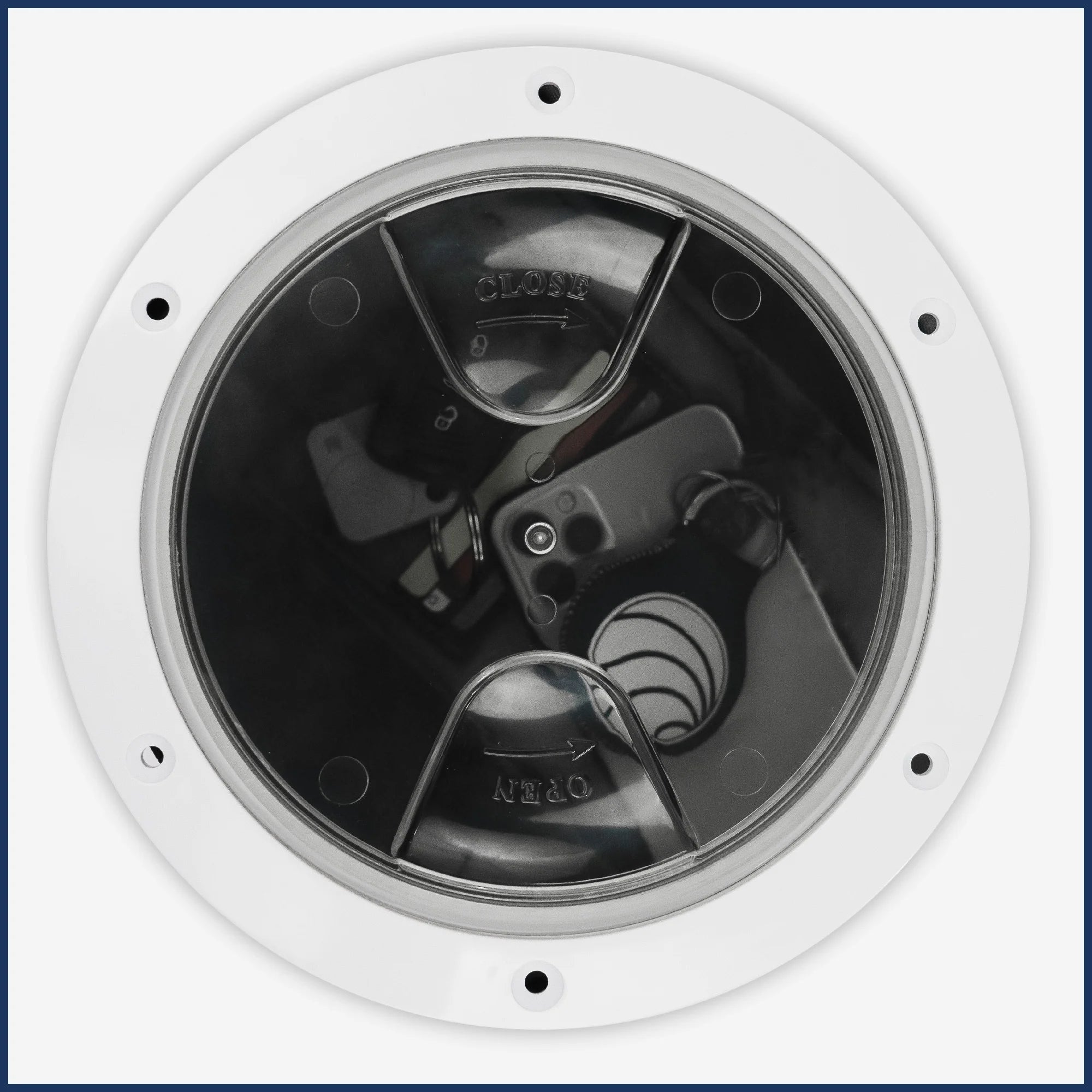 8" Marine Round Inspection Deck Plate Hatch with Detachable Clear Lid, UV-Resistant ABS White Plastic Q651639