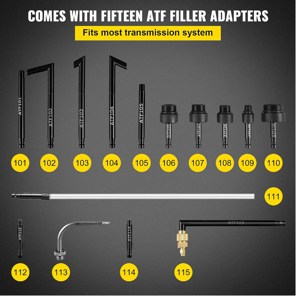 7.5L Transmission Fluid Pressure Bleeder Tool Set with 15 PCS Adapters Q49367