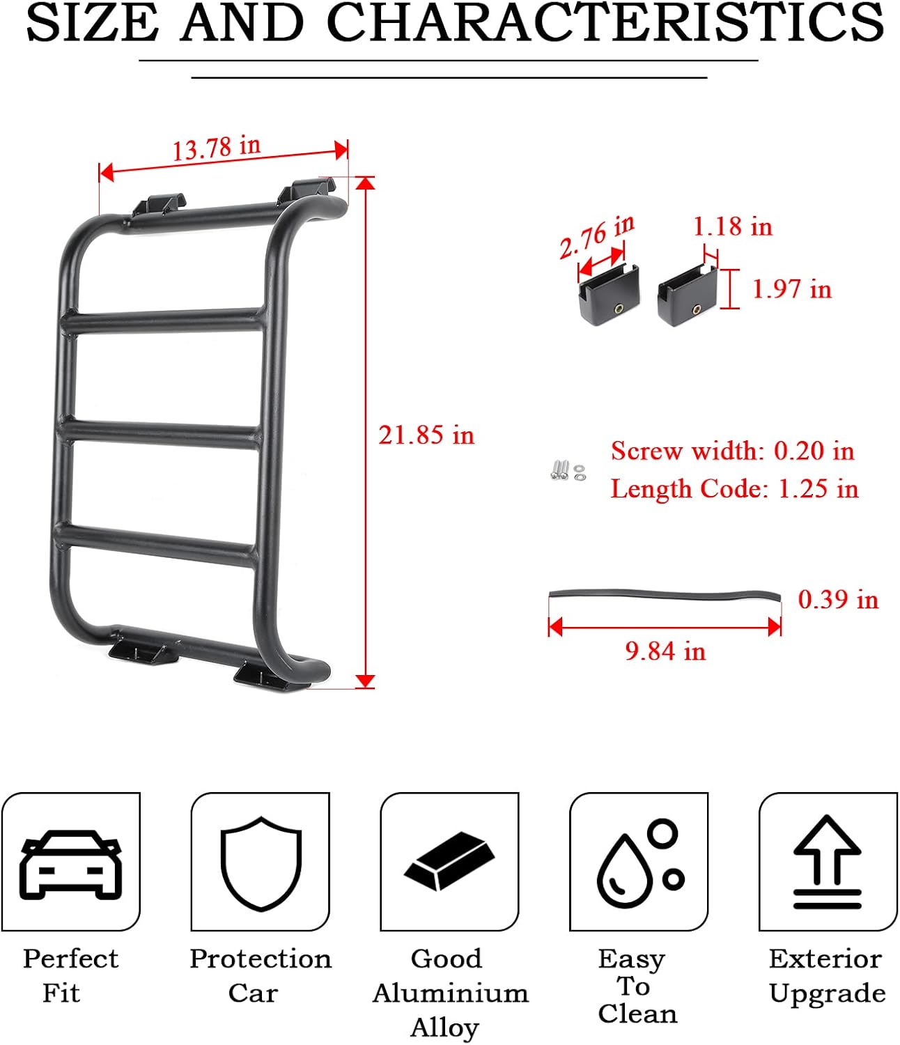 Aluminium Alloy Rear Window Ladder Car Body Functional Decoration Accessories W31093