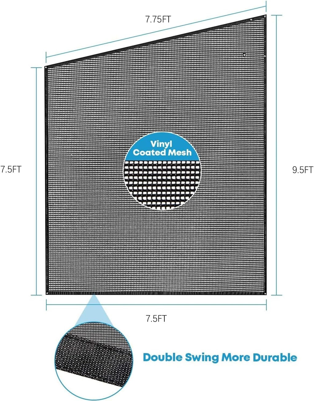 Black Mesh RV Awning Side Sun Shade Screen Kit Pack of 2 M3096