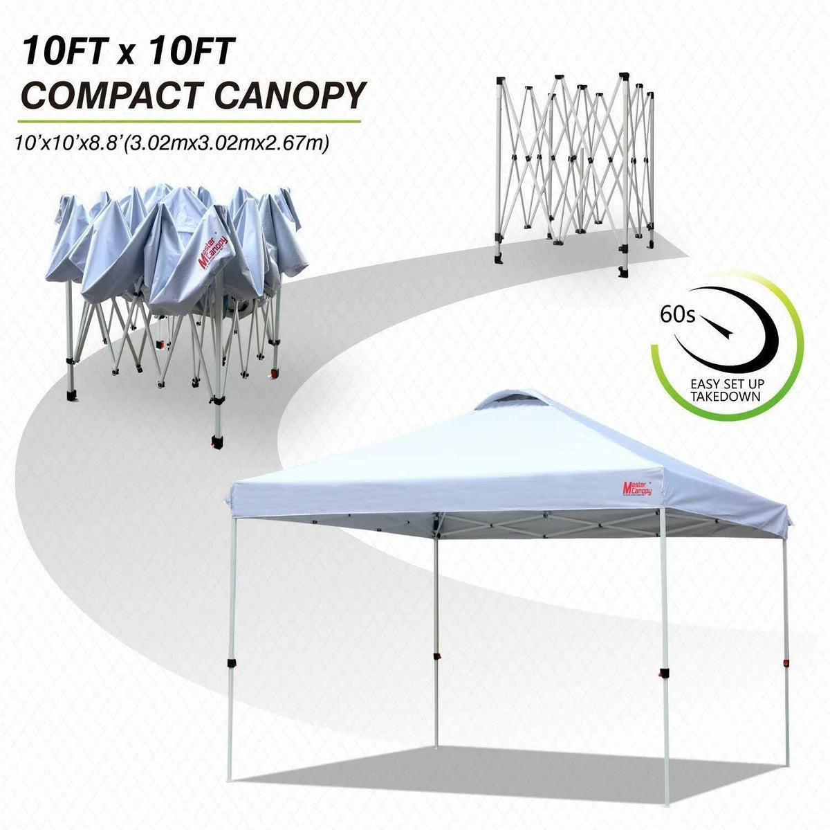 Pop-Up Canopy Tent with Wheeled Bag, Sandbags x4, Tent Stakes x4, White L127499