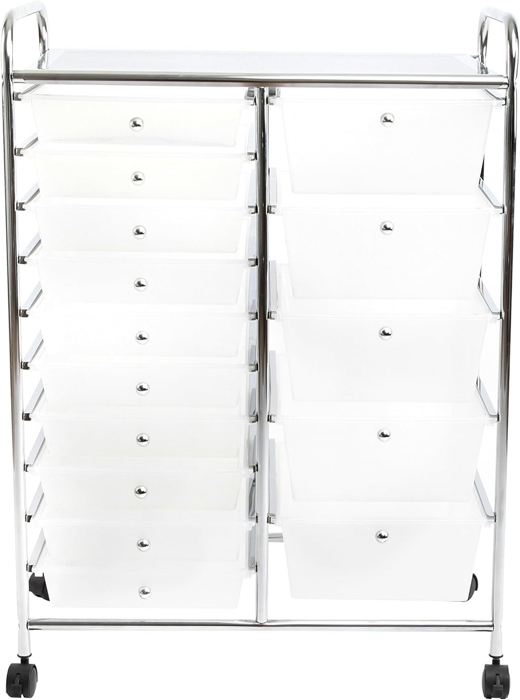 15 Drawer Semi-Transparent White Rolling Storage Cart Y893