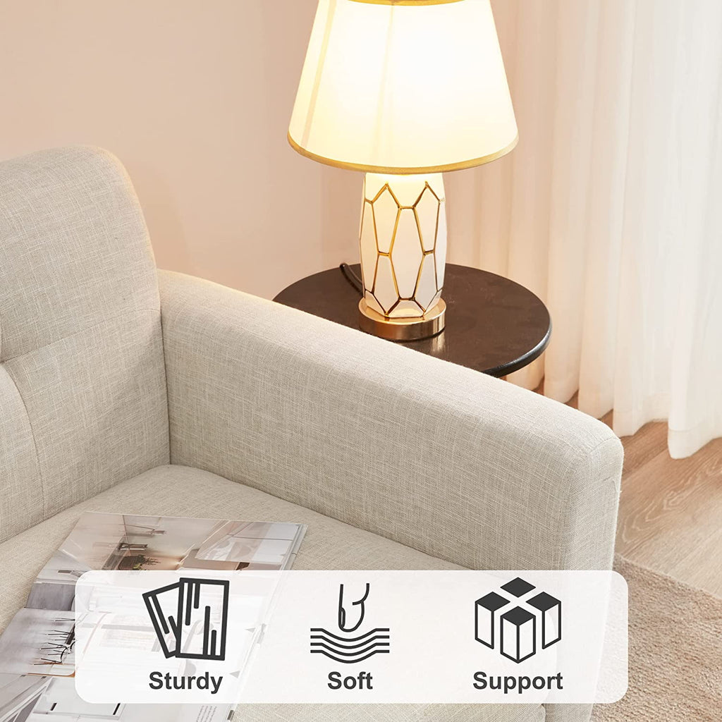 Beige Tufted Loveseat Sofa Y5254
