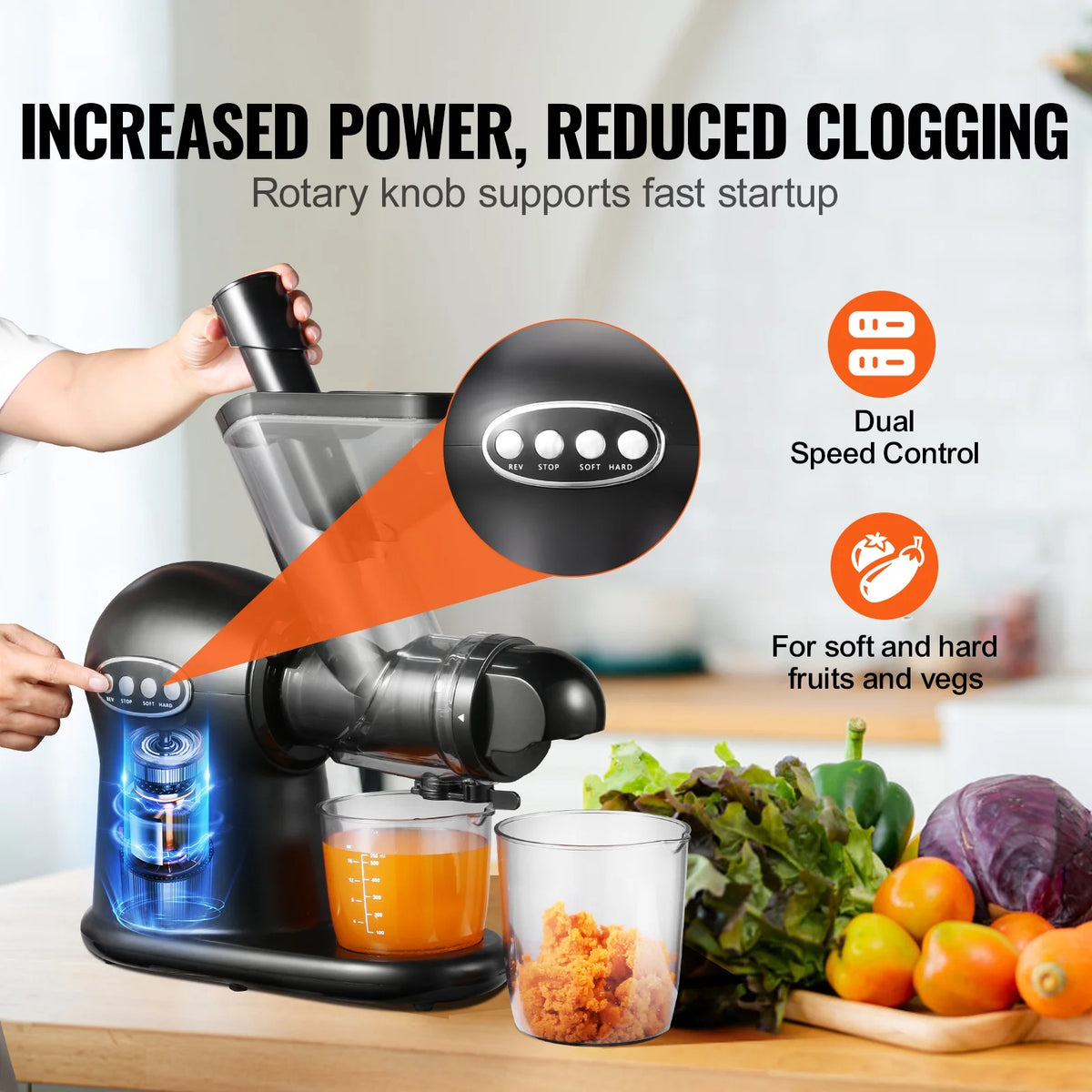 Masticating Slow Juicer Electric Cold Press T272