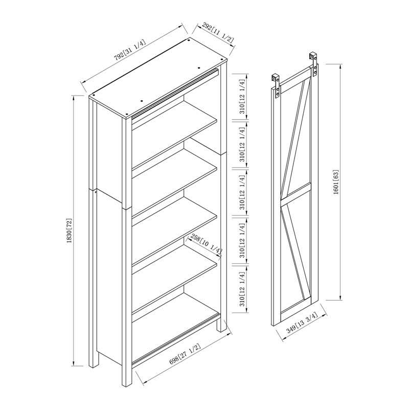 White Oak Wood Sliding Door Pantry E918