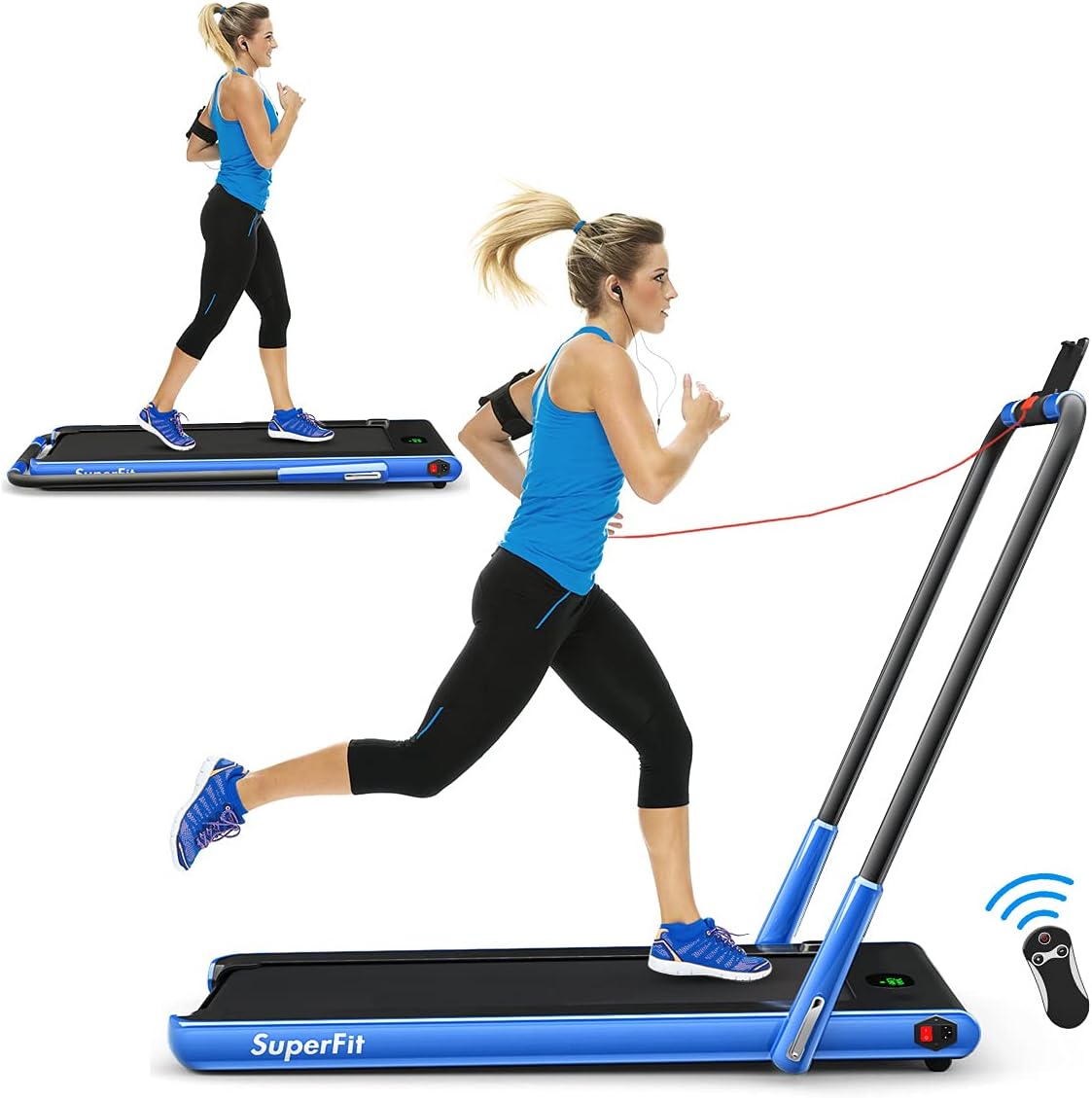 2 in 1 Folding Treadmill with APP Control and LED Display O863701