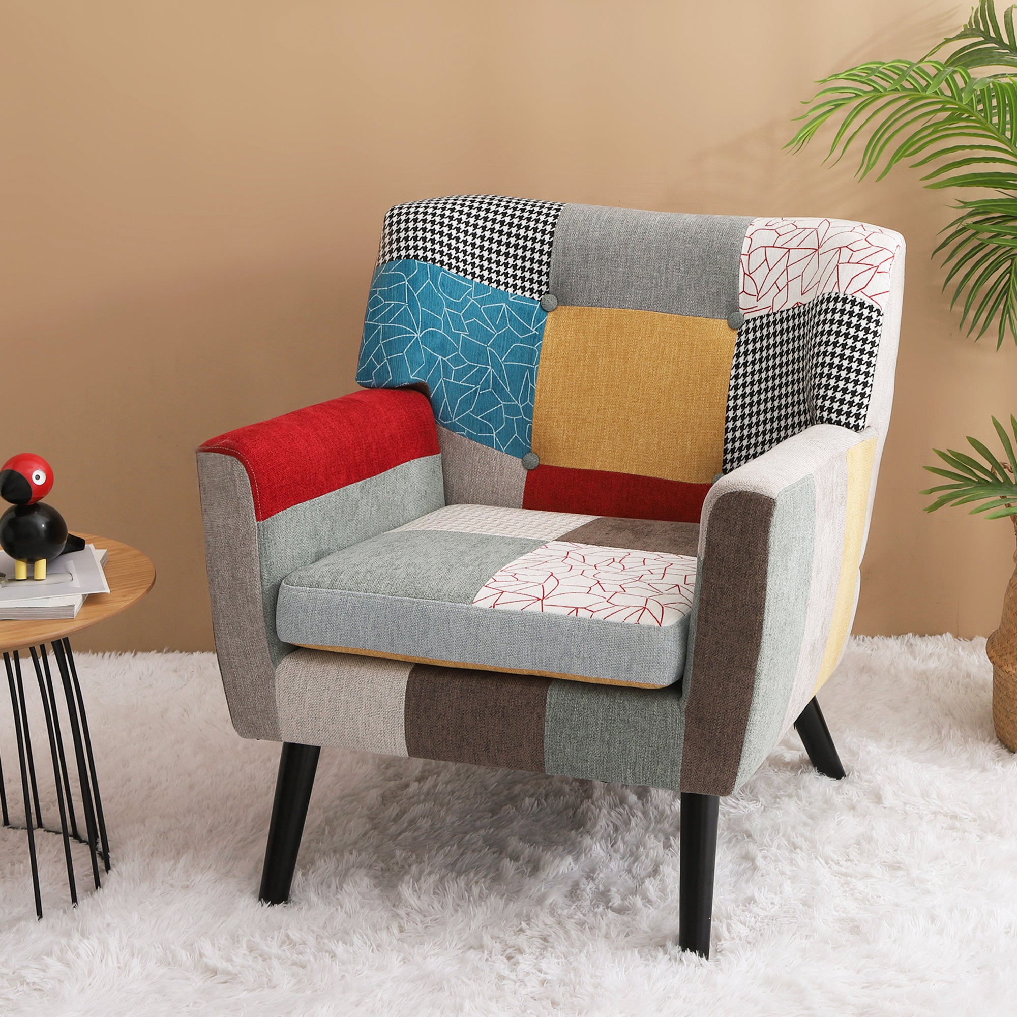 Patchwork Fabric Accent Chair E1922