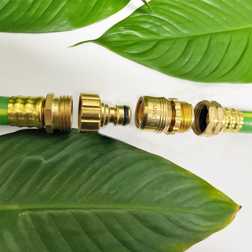3/4 inch GHT Solid Brass Garden Hose Connector (6SETS) Q3414
