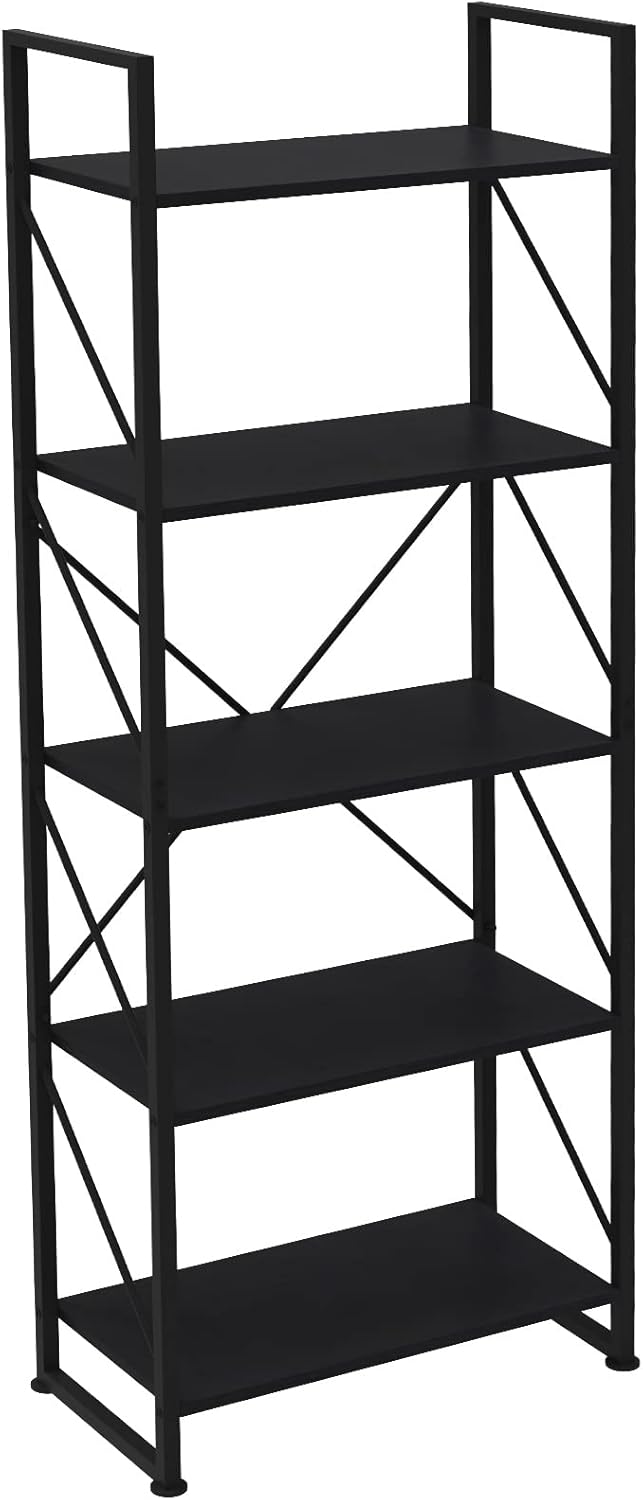 5 Tier Industrial Ladder Shelf Bookcase F3318