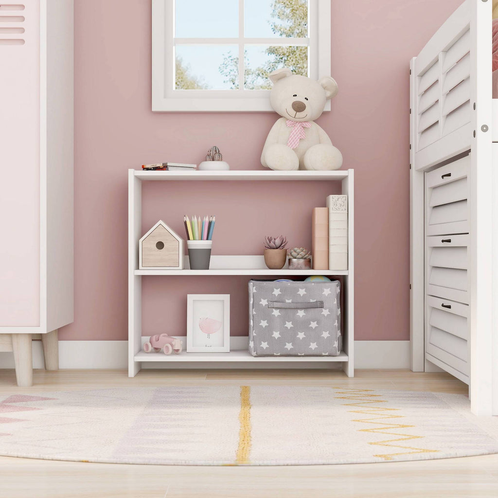 Solid Wood Bookshelf White J4054