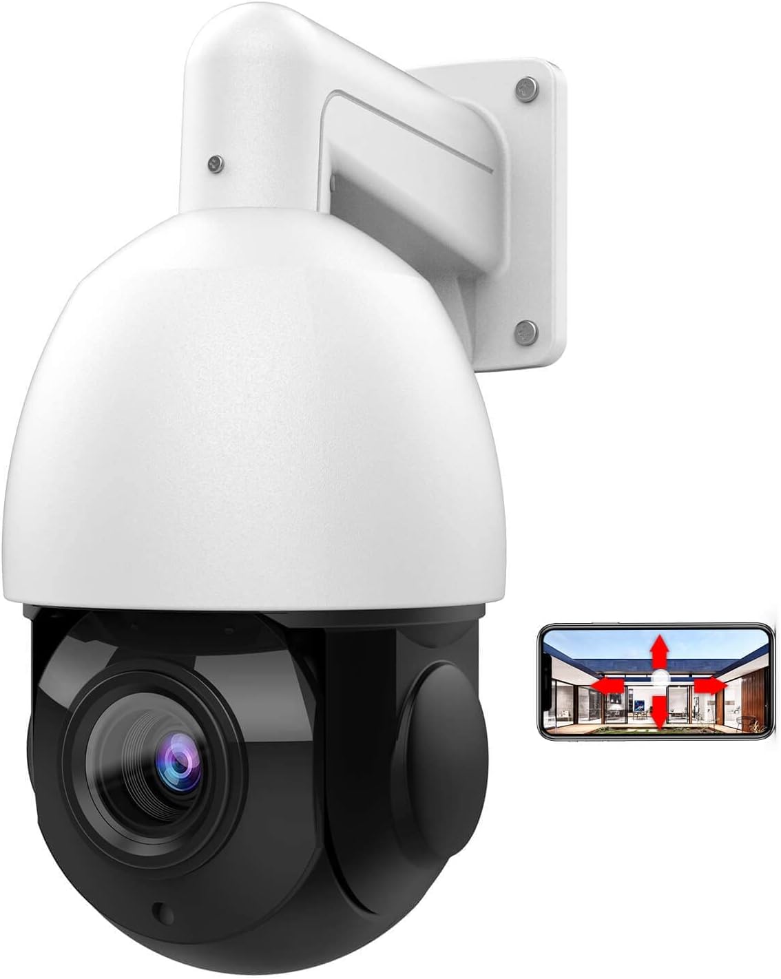 5MP PTZ Camera Outdoor, PoE Speed Dome IP Camera, 18x Optical Zoom, 165ft IR Night Vision, IP66 Security Cameras R636919