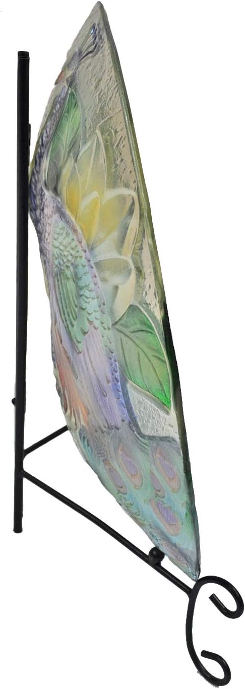 Deep Hand Painted Glass Plate, 18 by 3-Inch B3574