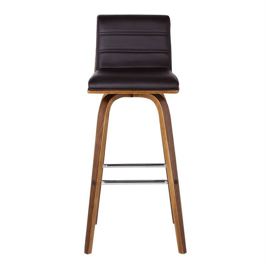 26" Faux Leather Counter Stool in Brown/Walnut E322647