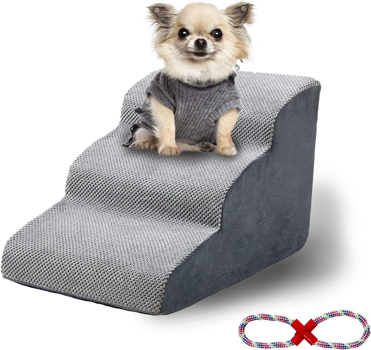 3 Tiers Non-Slip Foam Dog Ramp Stairs for Sofa Q73364