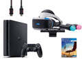 VR Headset, Move Controller, Camera Motion Sensor, PS4 Slim 1TB Console Jet Black, VR Game Disc R15204