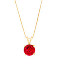 18K Yellow Gold Simulated Ruby Pendant with 16" Chain K580