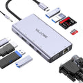 USB C Hub Adapter with 4K USB C to HDMI, VGA, SD/TF Card Reader, Ethernet, 2 USB 3.0 Ports, 2 USB 2.0 Ports, 87W PD Port G90947