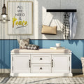 White Storage Bench with 2 Drawers and 2 Cabinets C20023