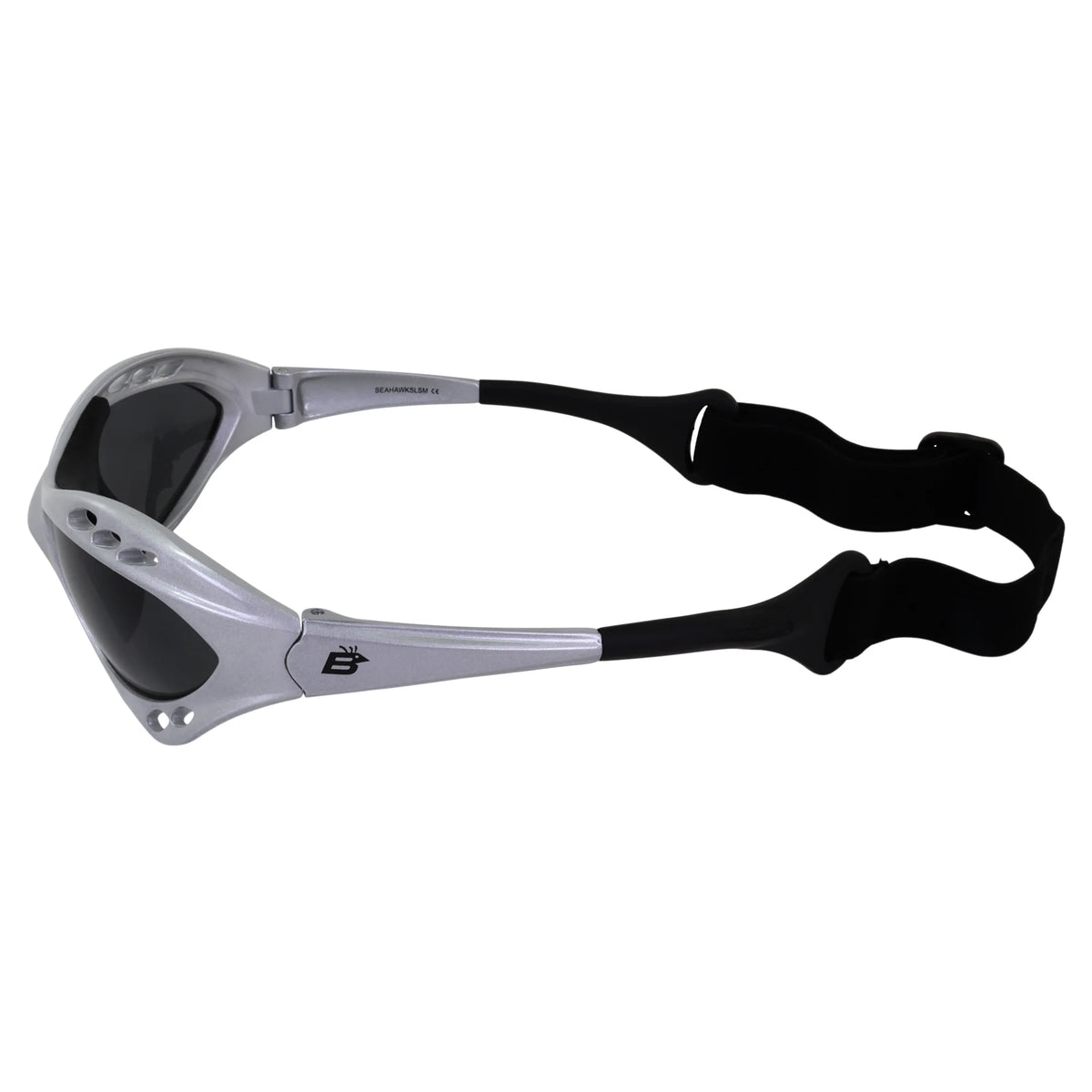 3 Pairs Padded Polarized Sunglasses with Strap, Silver & Black Frames with Smoke Lens & Black Frame with Purple Mirror Lens E51867