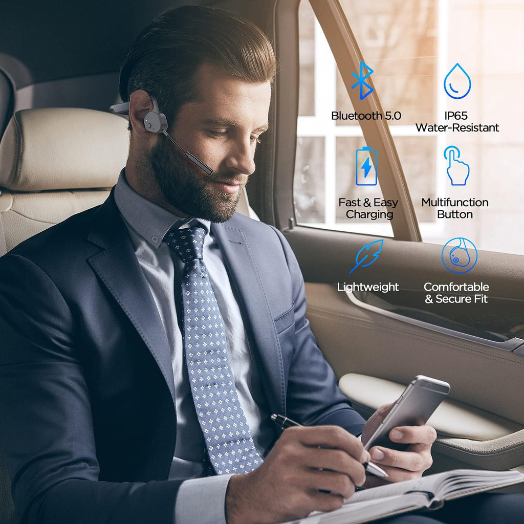 Bone Conduction Bluetooth Wireless Headset with Noise-Canceling Boom Microphone Pack of 2 M180470