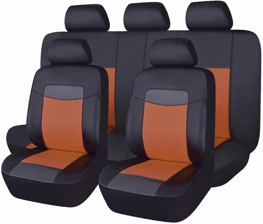 Black Water Blue Leather Car Seat Covers Pack of 2 I96303