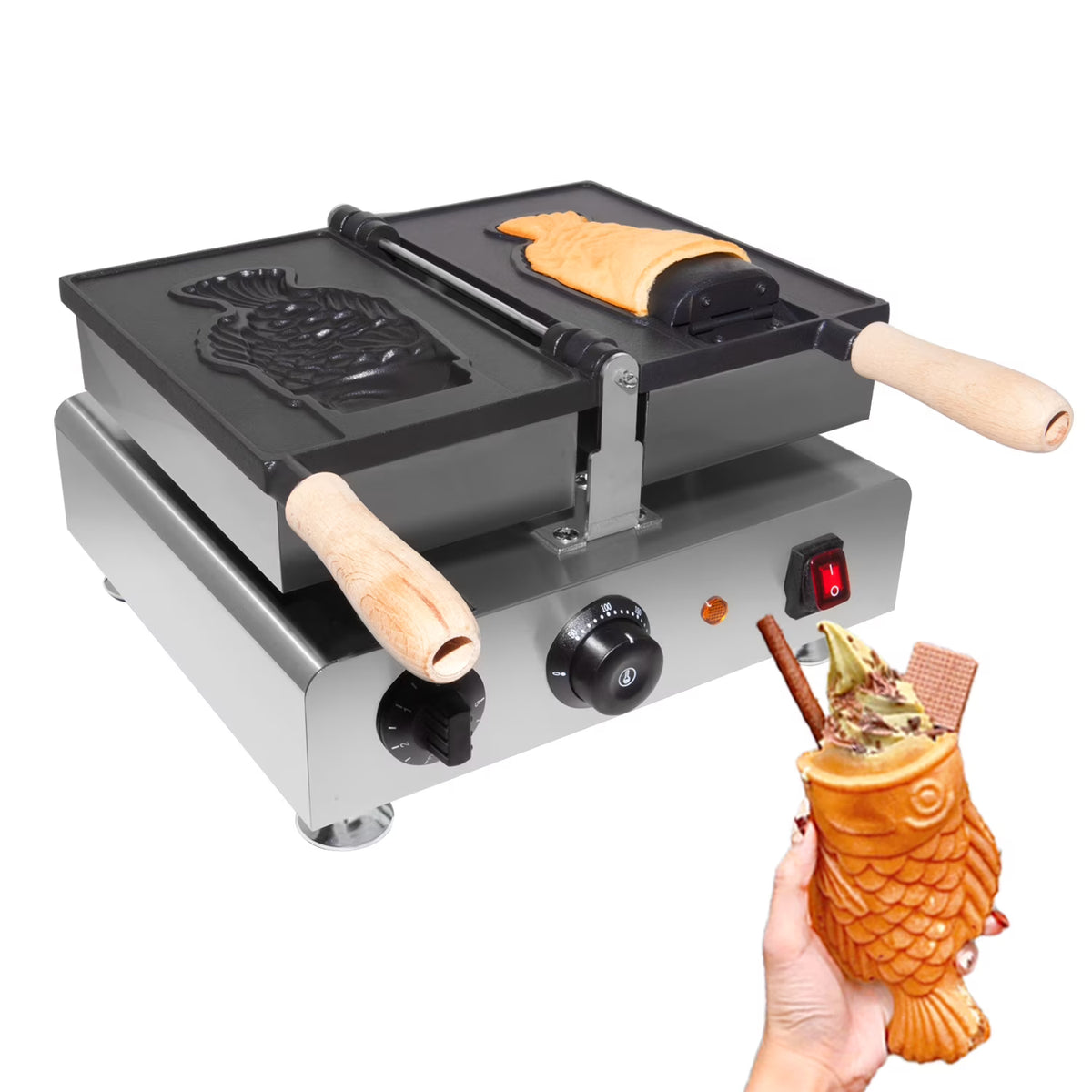 Nonstick Electric Taiyaki Fish Waffle Maker C277