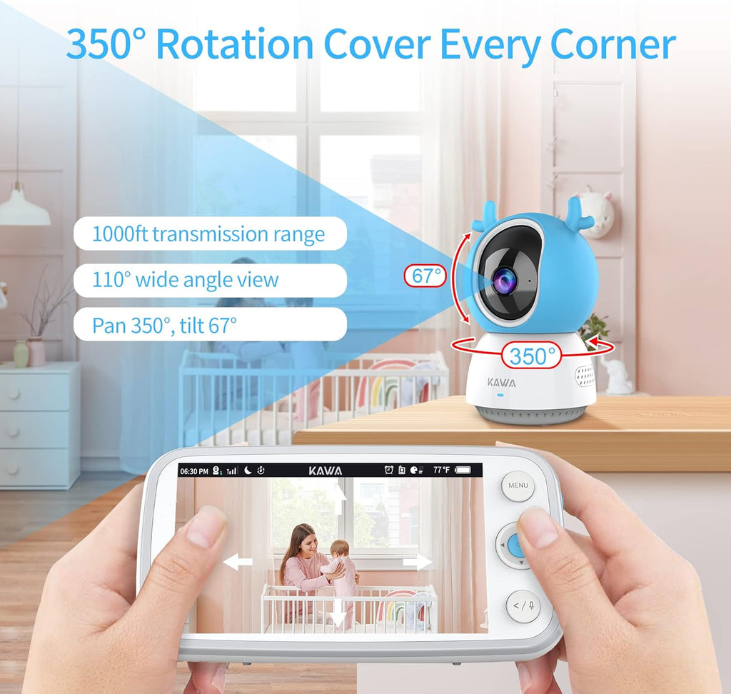 5 720P HD Video Baby Monitor with Night Vision and 2-Way Audio M6551