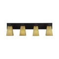 Four Light Bath Bar, Dark Granite Finish with Square Linen Glass B32461