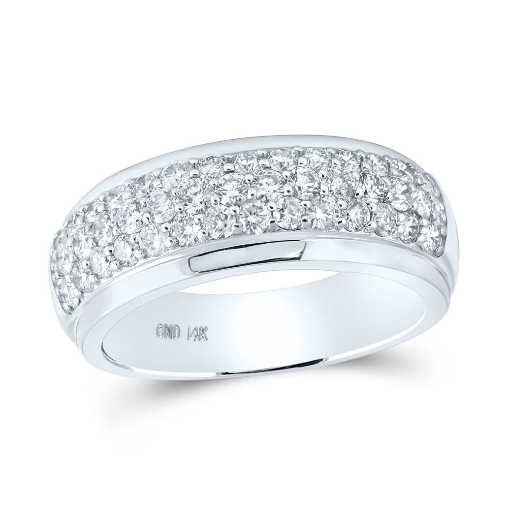14kt White Gold Diamond Pave Band Ring Size 10 K40769