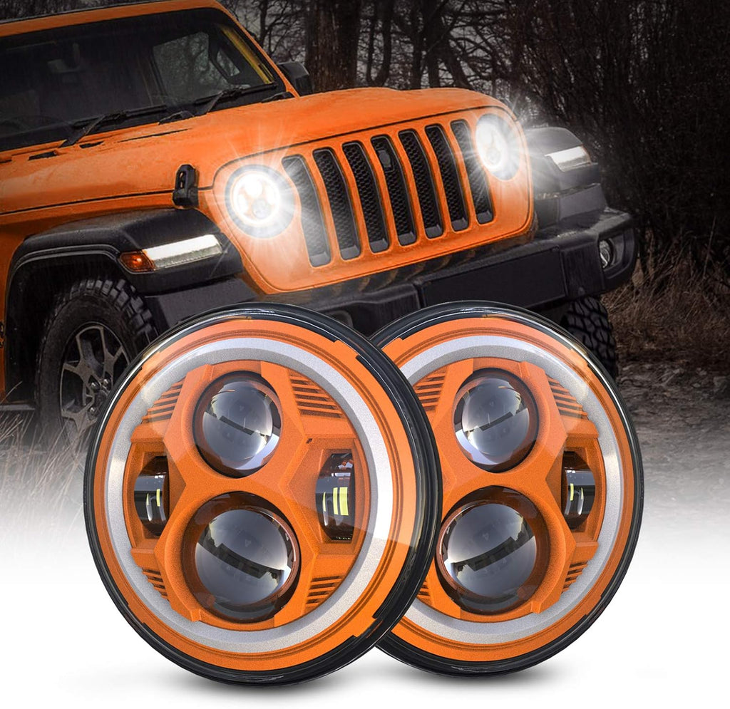 7 Inch Round LED Headlight with DRL, 1 Pair P723258