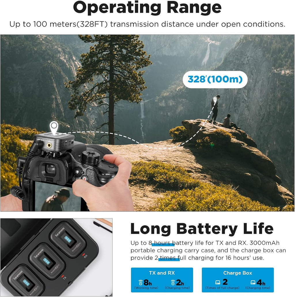 Wireless Lavalier Microphone System with Charging Case O423