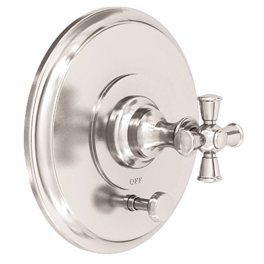 Satin Brass Tub & Shower Diverter Plate with Handle K910350