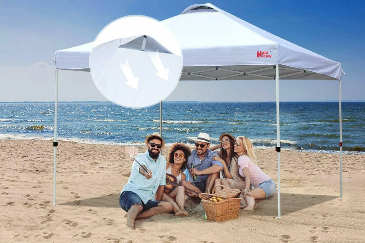 Pop-Up Canopy Tent with Wheeled Bag, Sandbags x4, Tent Stakes x4, White L127499