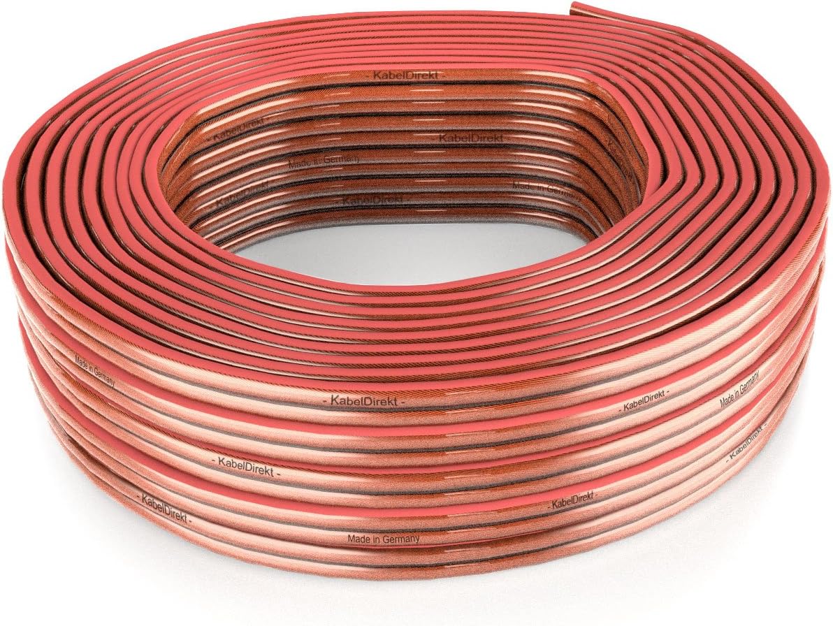 14 AWG Pure Copper Stereo Audio Speaker Wire, 100 feet, Pack of 2 F462