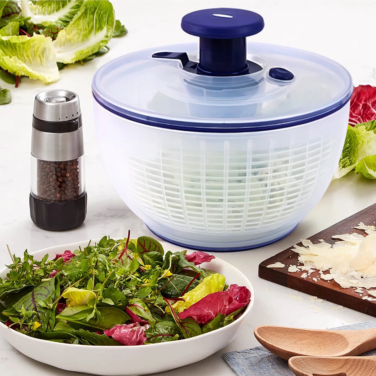2L One-handed Salad Spinner with Salad Bowl O800798