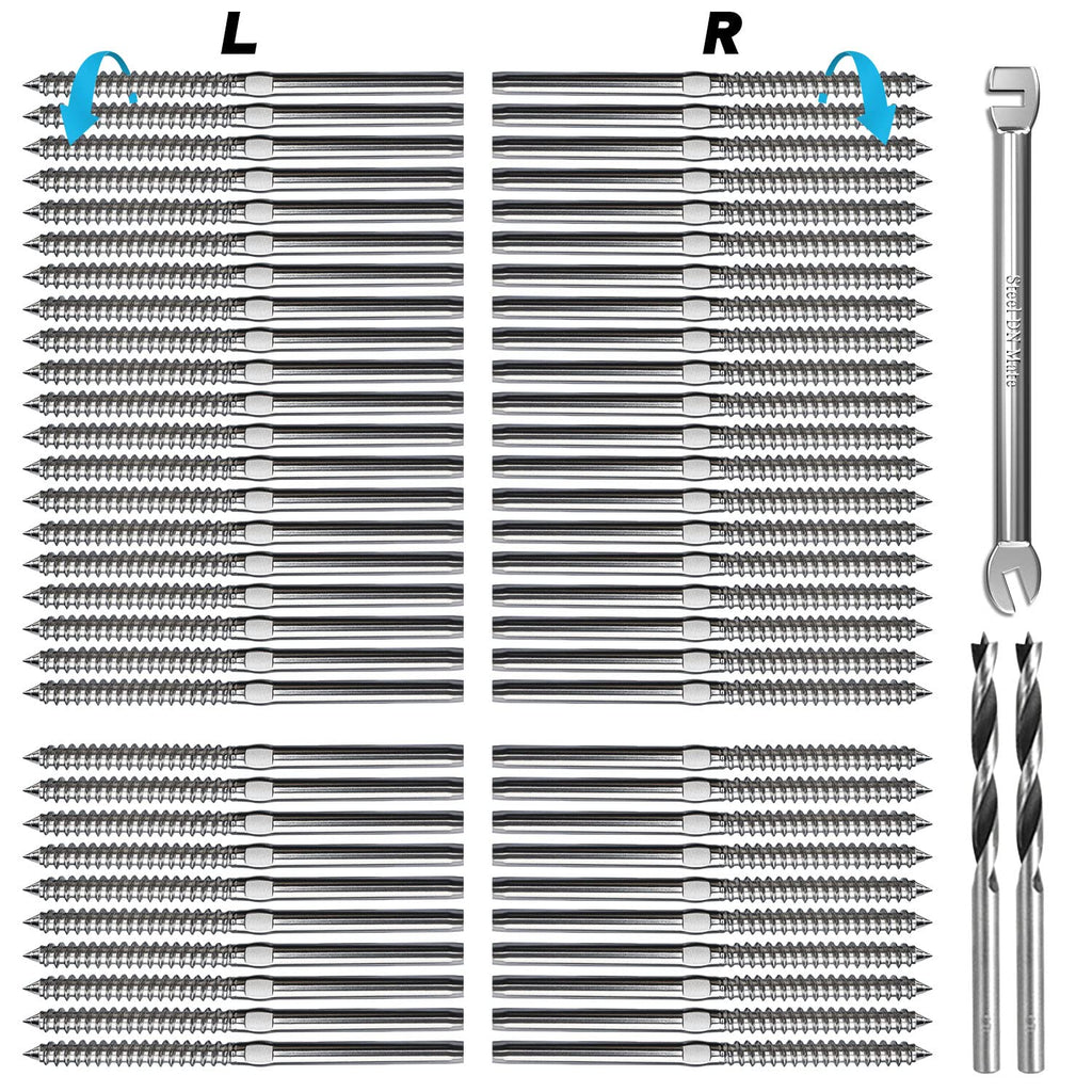T316 Stainless Steel Swage Lag Screws for Deck Railing Hardware, 120 Packs X60123