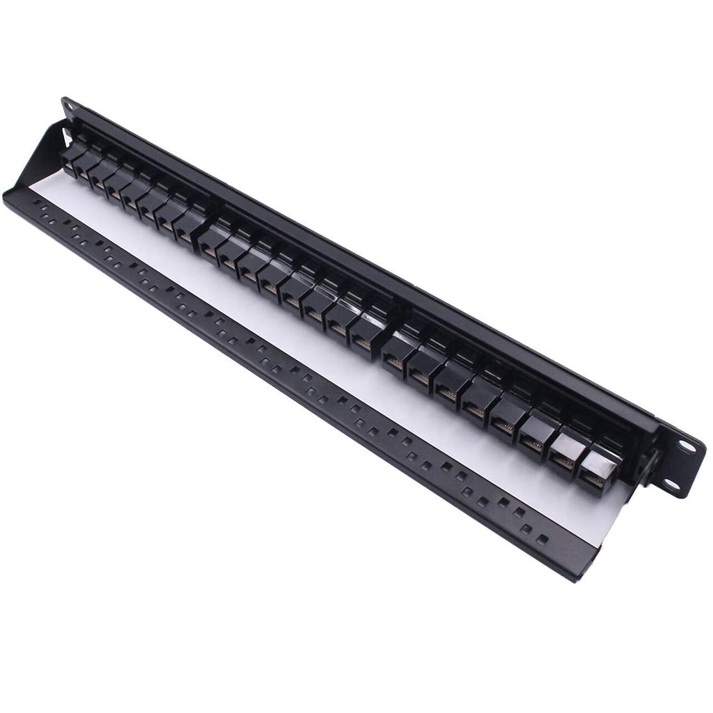 24 Port CAT6 Pass Through Coupler Patch Panel with Back Bar, Unshielded Keystones, Pack of 2 D11159